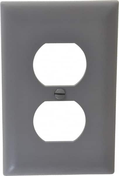 Pass & Seymour - 1 Gang, 4-11/16 Inch Long x 2-15/16 Inch Wide, Standard Outlet Wall Plate - Duplex Outlet, Gray, Nylon - Makers Industrial Supply