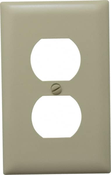 Pass & Seymour - 1 Gang, 4-11/16 Inch Long x 2-15/16 Inch Wide, Standard Outlet Wall Plate - Duplex Outlet, Ivory, Nylon - Makers Industrial Supply