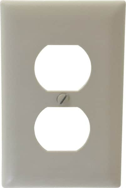 Pass & Seymour - 1 Gang, 4-11/16 Inch Long x 2-15/16 Inch Wide, Standard Outlet Wall Plate - Duplex Outlet, Light Almond, Nylon - Makers Industrial Supply