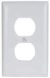 Pass & Seymour - 1 Gang, 4-11/16 Inch Long x 2-15/16 Inch Wide, Standard Outlet Wall Plate - Duplex Outlet, White, Nylon - Makers Industrial Supply