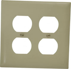 Pass & Seymour - 2 Gang, 4-11/16 Inch Long x 2-15/16 Inch Wide, Standard Outlet Wall Plate - Duplex Outlet, Ivory, Nylon - Makers Industrial Supply