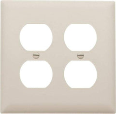 Pass & Seymour - 2 Gang, 4-11/16 Inch Long x 2-15/16 Inch Wide, Standard Outlet Wall Plate - Duplex Outlet, Light Almond, Nylon - Makers Industrial Supply