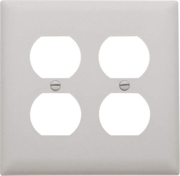 Pass & Seymour - 2 Gang, 4-11/16 Inch Long x 2-15/16 Inch Wide, Standard Outlet Wall Plate - Duplex Outlet, White, Nylon - Makers Industrial Supply