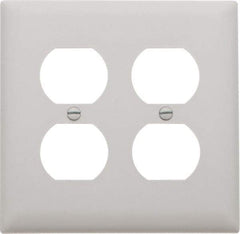 Pass & Seymour - 2 Gang, 4-11/16 Inch Long x 2-15/16 Inch Wide, Standard Outlet Wall Plate - Duplex Outlet, White, Nylon - Makers Industrial Supply