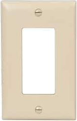 Pass & Seymour - 1 Gang, 4-11/16 Inch Long x 2-15/16 Inch Wide, Standard Switch Plate - Decorator Switch, Ivory, Nylon - Makers Industrial Supply