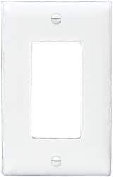 Pass & Seymour - 1 Gang, 4-11/16 Inch Long x 2-15/16 Inch Wide, Standard Switch Plate - Decorator Switch, White, Nylon - Makers Industrial Supply