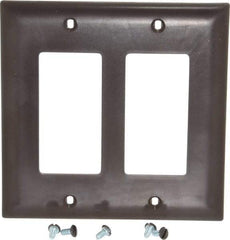 Pass & Seymour - 2 Gang, 4-3/4 Inch Long x 4-11/16 Inch Wide, Standard Switch Plate - Decorator Switch, Brown, Nylon - Makers Industrial Supply