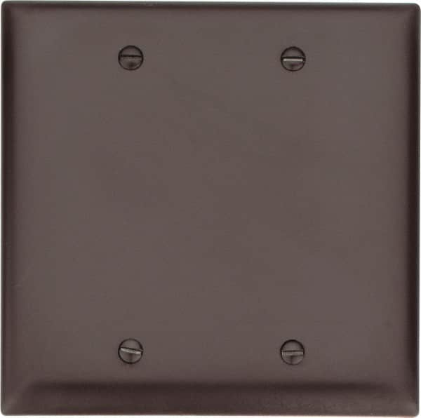 Pass & Seymour - 2 Gang, 4-3/4 Inch Long x 4-11/16 Inch Wide, Standard Blank Wall Plate - Blank, Brown, Nylon - Makers Industrial Supply