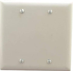 Pass & Seymour - 2 Gang, 4-3/4 Inch Long x 4-11/16 Inch Wide, Standard Blank Wall Plate - Blank, White, Nylon - Makers Industrial Supply