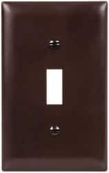 Pass & Seymour - 1 Gang, 4-11/16 Inch Long x 2-15/16 Inch Wide, Standard Switch Plate - Toggle Switch, Brown, Nylon - Makers Industrial Supply