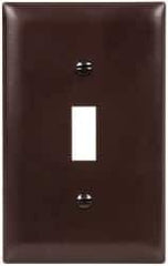 Pass & Seymour - 1 Gang, 4-11/16 Inch Long x 2-15/16 Inch Wide, Standard Switch Plate - Toggle Switch, Brown, Nylon - Makers Industrial Supply