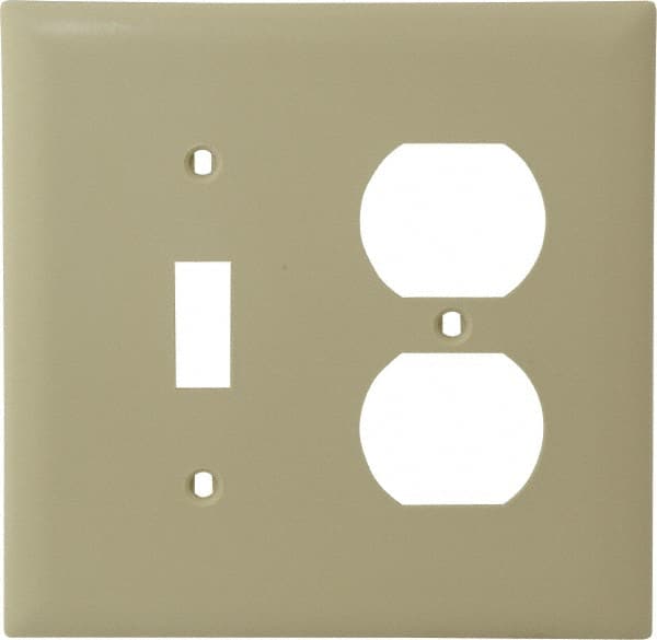 Pass & Seymour - 2 Gang, 4-1/2 Inch Long x 4-3/4 Inch Wide, Standard Combination Wall Plate - Makers Industrial Supply