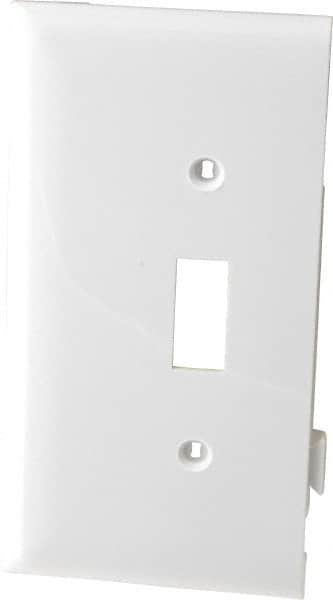 Pass & Seymour - 1 Gang, 4.9062 Inch Long x 2.4687 Inch Wide, Sectional Switch Plate - Toggle Switch End Panel, White, Nylon - Makers Industrial Supply