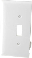 Pass & Seymour - 1 Gang, 4.9062 Inch Long x 2.4687 Inch Wide, Sectional Switch Plate - Toggle Switch End Panel, White, Nylon - Makers Industrial Supply