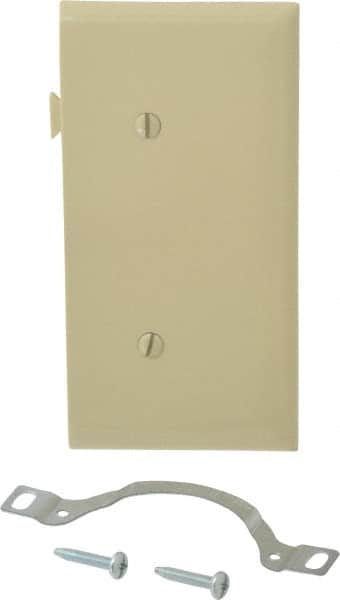 Pass & Seymour - 1 Gang, 4.9062 Inch Long x 2.4687 Inch Wide, Blank Wall Plate - Blank, Ivory, Nylon - Makers Industrial Supply