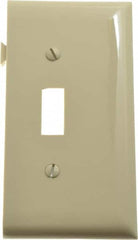 Pass & Seymour - 1 Gang, 4.9062 Inch Long x 2.4687 Inch Wide, Sectional Switch Plate - Toggle Switch End Panel, Ivory, Nylon - Makers Industrial Supply