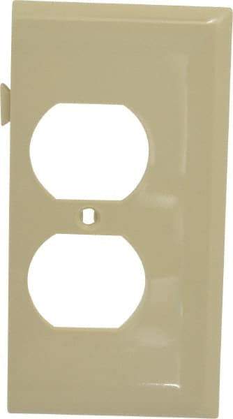 Pass & Seymour - 1 Gang, 4.9062 Inch Long x 2.4687 Inch Wide, Sectional Wall Plate - Duplex Outlet End Panel, Ivory, Nylon - Makers Industrial Supply