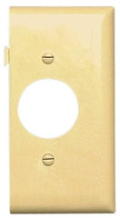 Pass & Seymour - 1 Gang, 4.9062 Inch Long x 2.4687 Inch Wide, Sectional Wall Plate - Single Outlet End Panel, Ivory, Nylon - Makers Industrial Supply