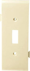 Pass & Seymour - 1 Gang, 4.9062 Inch Long x 1-13/16 Inch Wide, Sectional Switch Plate - Toggle Switch Center Panel, Ivory, Nylon - Makers Industrial Supply