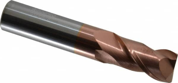 Accupro - 16mm, 32mm LOC, 16mm Shank Diam, 89mm OAL, 2 Flute, Solid Carbide Square End Mill - Single End, TiCN Finish, Spiral Flute, 40° Helix, Centercutting, Right Hand Cut, Right Hand Flute - Makers Industrial Supply