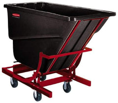 Rubbermaid - 1,000 Lb Load Capacity, 1 Cu Yd, Polyethylene Self-Dumping Hopper - 26-1/4" Wide x 55" Long x 52-3/4" High, Black - Makers Industrial Supply