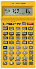 Calculated Industries - 8-Digit LCD with Annunciator-Legends 30 Function Handheld Calculator - 5/8" x 2-1/2" (15.88mm x 63.5mm) Display Size, Yellow, CR-2032 Powered, 9" Long x 8-1/2" Wide x 1-1/2" High - Makers Industrial Supply