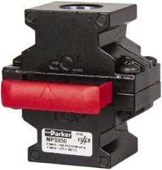 Parker - 1/2" NPT Safety Lockout Valve - 3-Way, 3 Position, Slide Valve, 15.7 CV Rate, 250 Max psi & 175°F Max Temp - Makers Industrial Supply