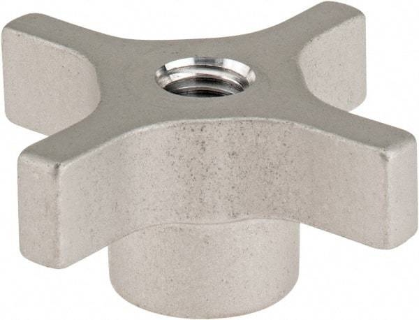 Gibraltar - 63.5mm Head Diam, 4 Point Lobed Knob - M12x1.75 Hole, Aluminum - Makers Industrial Supply