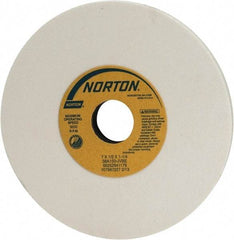 Norton - 7" Diam x 1-1/4" Hole x 1/2" Thick, J Hardness, 150 Grit Surface Grinding Wheel - Aluminum Oxide, Type 1, Very Fine Grade, 3,600 Max RPM, Vitrified Bond, No Recess - Makers Industrial Supply