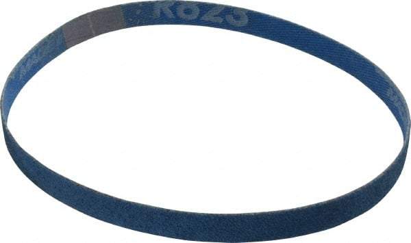 Norton - 3/8" Wide x 13" OAL, 80 Grit, Zirconia Alumina Abrasive Belt - Zirconia Alumina, Medium, Coated, X Weighted Cloth Backing, Series R823 - Makers Industrial Supply