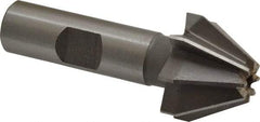 Made in USA - 1" Large x 3/8" Small Diam, 11/16" Width of Cut, 60° Included Angle, 8 Teeth, High Speed Steel Face Angle Cutter - 1/2" Shank Diam, 2-13/32" Overall Length, Weldon Flat - Makers Industrial Supply