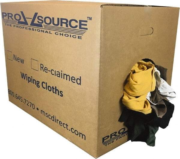 PRO-SOURCE - Reclaimed Rags - Assorted Colors, Fleece and Sweatshirt, Low Lint, Box - Makers Industrial Supply