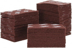 3M - Fine Grade, Aluminum Oxide Hand Pad - Brown, 6" Wide x 9" Long, Nonwoven - Makers Industrial Supply