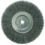 10" - Diameter Narrow Face Crimped Wire Wheel; .014" Steel Fill; 1-1/4" Arbor Hole - Makers Industrial Supply