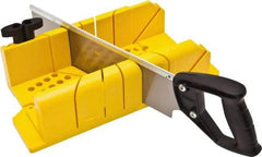 Stanley - 22.5°, 45°, 60°, 90° Miter Saw Miter Box & Saw - 4-1/4" Box Width x 18-1/4" Box Length - Makers Industrial Supply