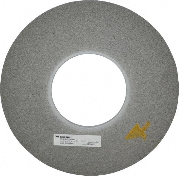 3M - 12" Diam, 1/2" Face Width, 5" Center Hole, Fine Grade, Silicon Carbide Deburring Wheel - Convolute, Hard Density 8 Grade, 3,000 RPM - Makers Industrial Supply