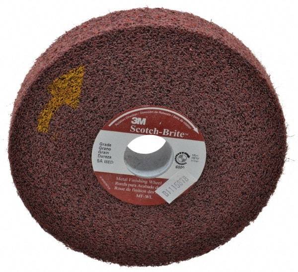 3M - 6" Diam, 1" Face Width, 1" Center Hole, Medium Grade, Aluminum Oxide Deburring Wheel - Convolute, Medium Density 5 Grade, 6,000 RPM - Makers Industrial Supply