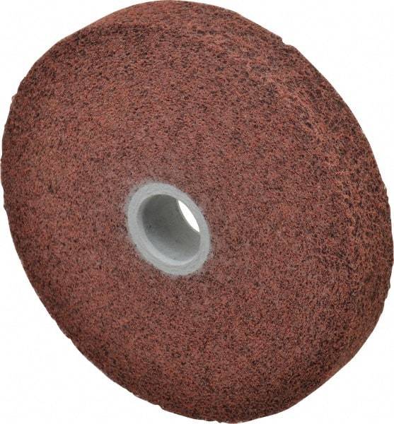 3M - 6" Diam, 1" Face Width, 1" Center Hole, Medium Grade, Aluminum Oxide Deburring Wheel - Convolute, Hard Density 6 Grade, 6,000 RPM - Makers Industrial Supply