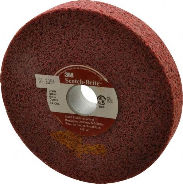 3M - 6" Diam, 1" Face Width, 1" Center Hole, Coarse Grade, Aluminum Oxide Deburring Wheel - Convolute, Hard Density 6 Grade, 6,000 RPM - Makers Industrial Supply