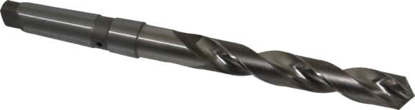 Value Collection - 1-1/8", 4MT 118° Point Cobalt Taper Shank Drill Bit - Bright Finish, 7-3/4" Flute Length, 13-3/8" OAL, Spiral Flute, Through Coolant - Makers Industrial Supply