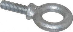 Made in USA - 2,400 Lb Capacity, Steel, 1/2-13 Thread, Fixed Lifting Eye Bolt - Fully Threaded, 1-1/2" Shank, 1-1/2" Thread Length, Shoulder - Makers Industrial Supply