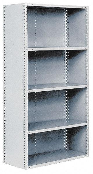 Hallowell - 8 Shelf, 500 Lb. Capacity, Closed Shelving Add-On Unit - 48 Inch Wide x 24 Inch Deep x 87 Inch High, Gray - Makers Industrial Supply