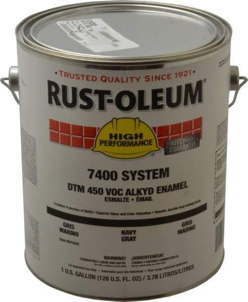 Rust-Oleum - 1 Gal Navy Gray Gloss Finish Alkyd Enamel Paint - Interior/Exterior, <450 gL VOC Compliance - Makers Industrial Supply