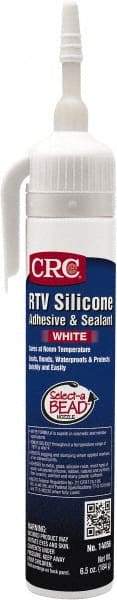 CRC - 8 oz Tube White RTV Silicone Gasket Sealant - -76 to 356°F Operating Temp, 24 hr Full Cure Time - Makers Industrial Supply