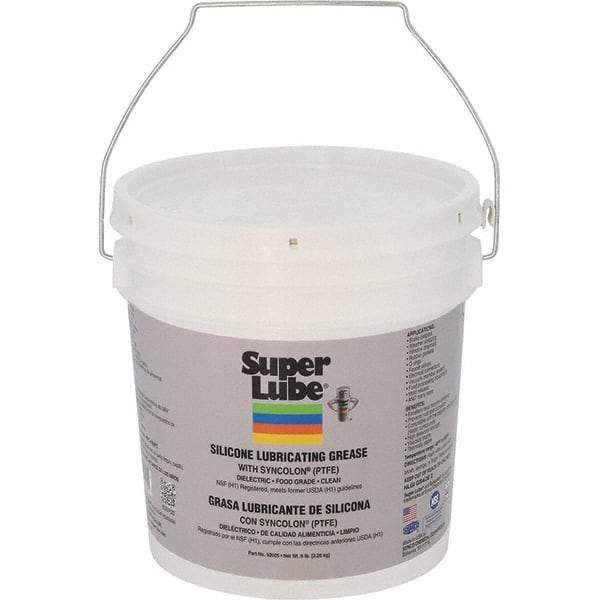 Synco Chemical - 5 Lb Pail Silicone General Purpose Grease - Translucent White, Food Grade, 500°F Max Temp, NLGIG 2, - Makers Industrial Supply