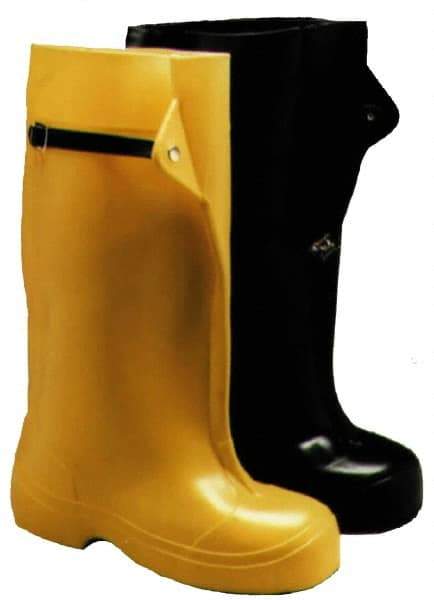 Winter Walking - Men's 13 Traction Overshoes - 15" High, Plain Toe, Nonslip Sole, PVC Upper, Black - Makers Industrial Supply