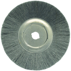 12" Diameter - 1-1/4" Arbor Hole - Crimped Steel Wire Straight Wheel - Makers Industrial Supply