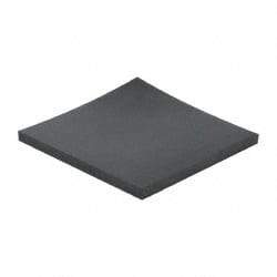 Made in USA - 12" Long, 12" Wide, 1" Thick, Buna-N Rubber Foam Sheet - 45 to 55 Durometer, Black, -40 to 212°F, 1,500 psi Tensile Strength, Stock Length - Makers Industrial Supply