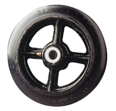 Fairbanks - 5 Inch Diameter x 2 Inch Wide, Rubber Caster Wheel - 700 Lb. Capacity, 2-3/16 Inch Hub Length, 5/8 Inch Axle Diameter, Roller Bearing - Makers Industrial Supply