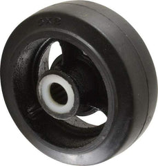 Fairbanks - 5 Inch Diameter x 2 Inch Wide, Rubber Caster Wheel - 700 Lb. Capacity, 2-3/16 Inch Hub Length, 3/4 Inch Axle Diameter, Roller Bearing - Makers Industrial Supply